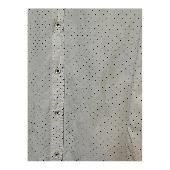 ZARA MEN'S BUTTON DOWN SHIRT WHITE WITH POLKA DOTS SLIM FIT‎ SIZE LARGE - Picture 2 of 8